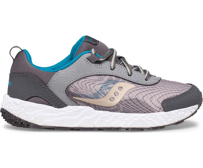 Saucony Voxel 6000 Kids' Sneakers Grey / Blue / Gold | Canada 906CTVE